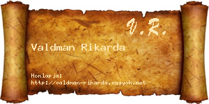 Valdman Rikarda névjegykártya
